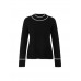 Marccain Sports - BS 4125 M63 - Zwarte gebreide trui met contrasterende randen  